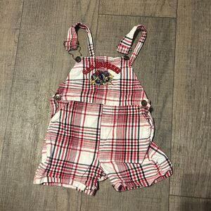 Plaid Kids Bodysuit with Embroidered Detail vintage y2k 90s 100% cotton